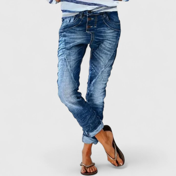Marcella | Dames Versleten Wijde Jeans