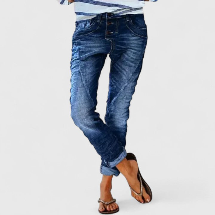 Marcella | Dames Versleten Wijde Jeans