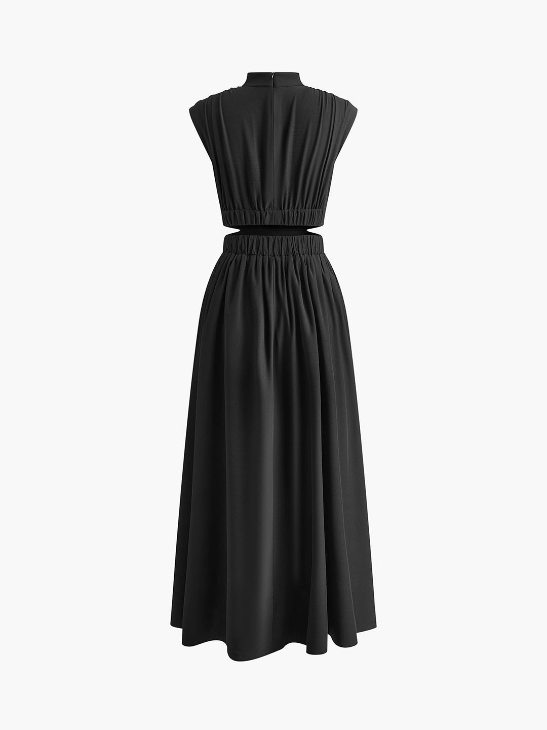 Blanc | Dames Mock Neck Cutout Maxi Jurk Mouwloos Gelegenheidsjurk