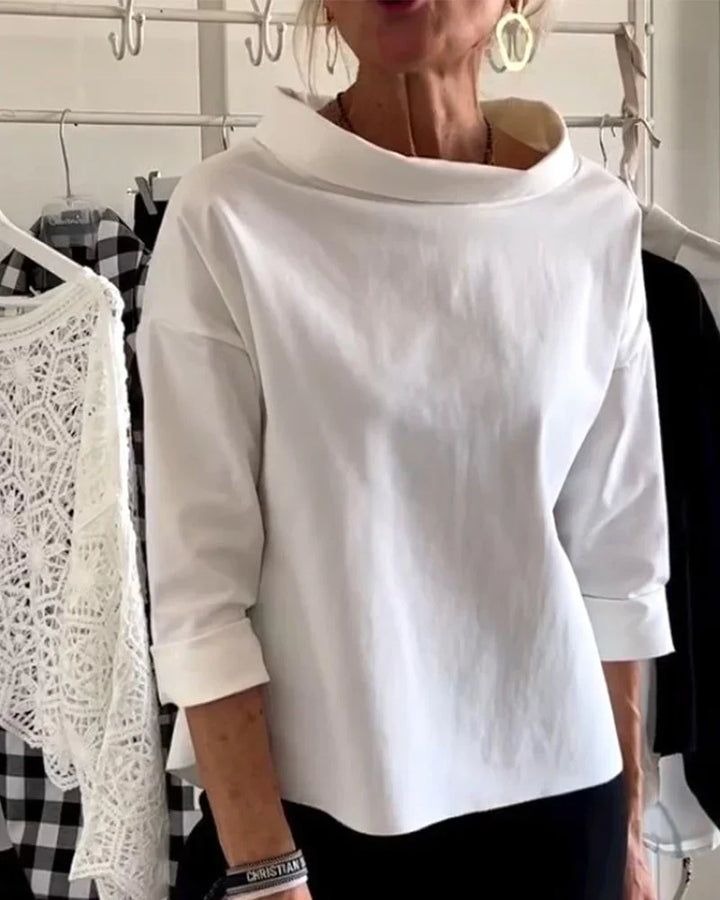 Maya | Vrouwen Bateau Hals 3/4 Mouw Casual Top