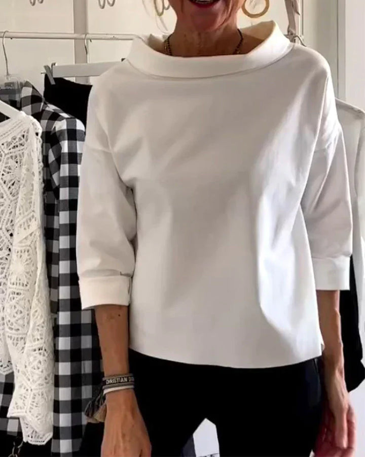 Maya | Vrouwen Bateau Hals 3/4 Mouw Casual Top