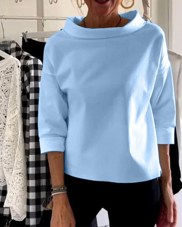 Maya | Vrouwen Bateau Hals 3/4 Mouw Casual Top
