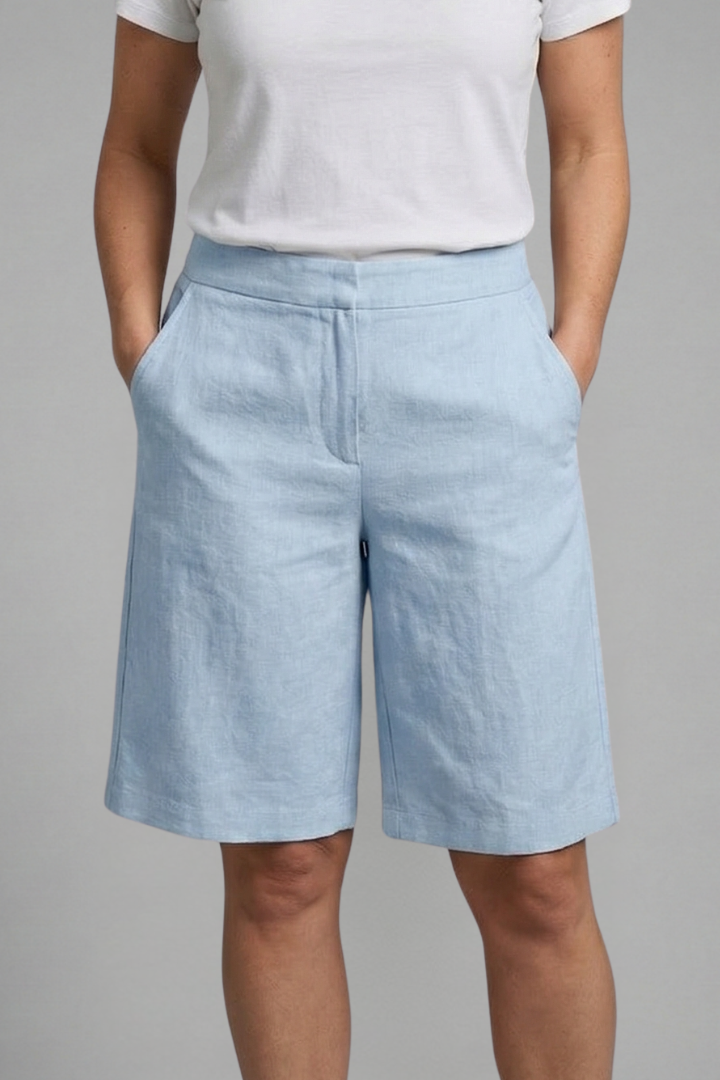 Octavia | Vrouwen Hoge Taille Knie Lengte Shorts