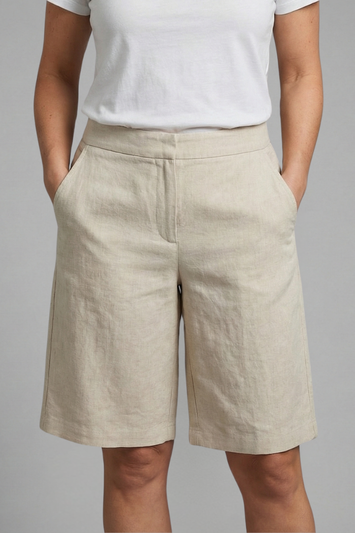 Octavia | Vrouwen Hoge Taille Knie Lengte Shorts