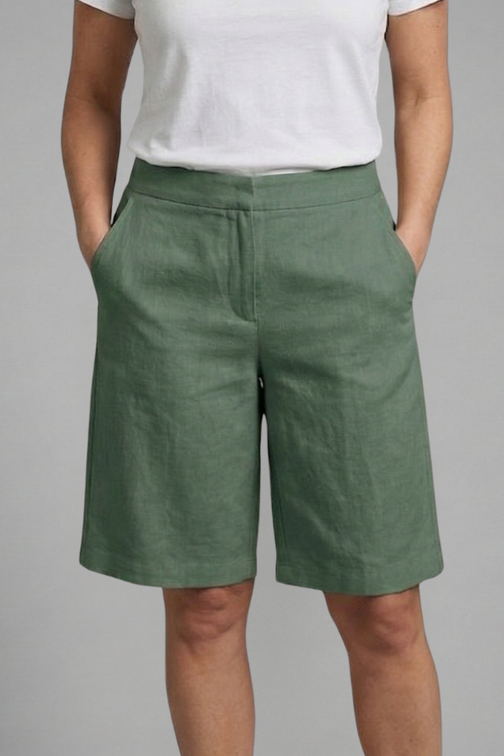 Octavia | Vrouwen Hoge Taille Knie Lengte Shorts