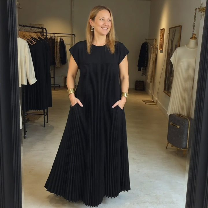 Fern | Vrouwen Flowing Plissé Maxi Jurk Cocktail