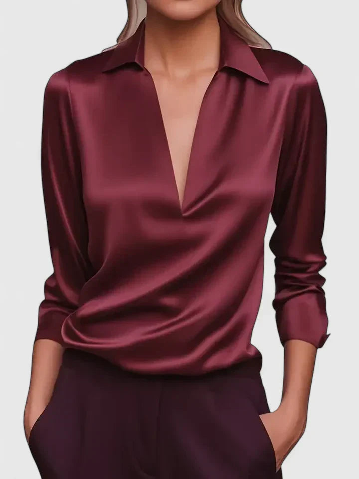 Persephone | Dames Blouse met Kraag en Lange Mouwen