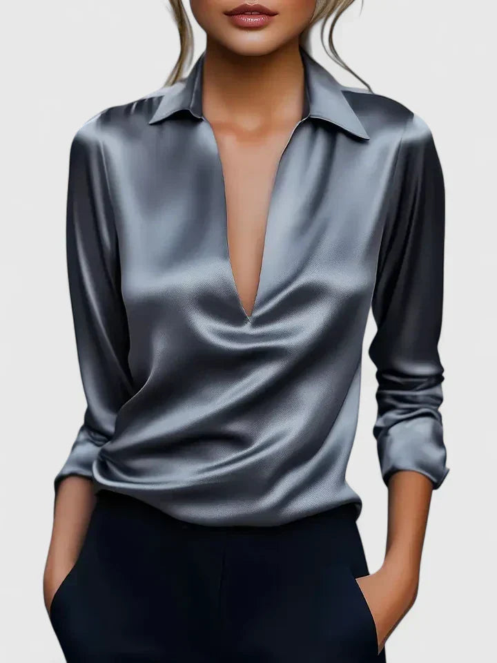 Persephone | Dames Blouse met Kraag en Lange Mouwen