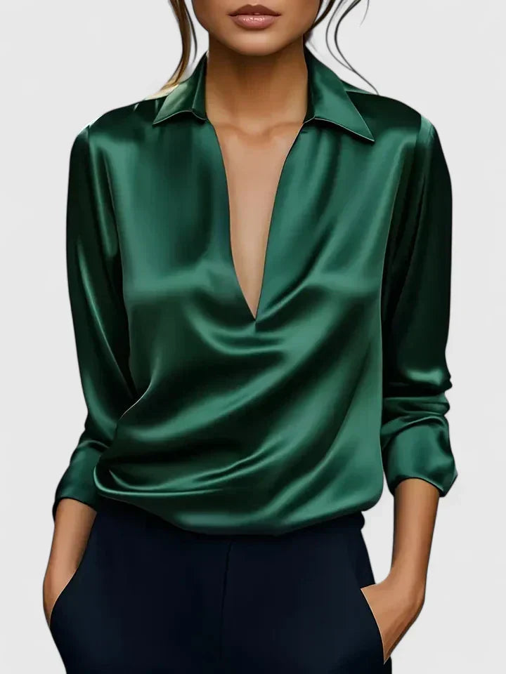 Persephone | Dames Blouse met Kraag en Lange Mouwen