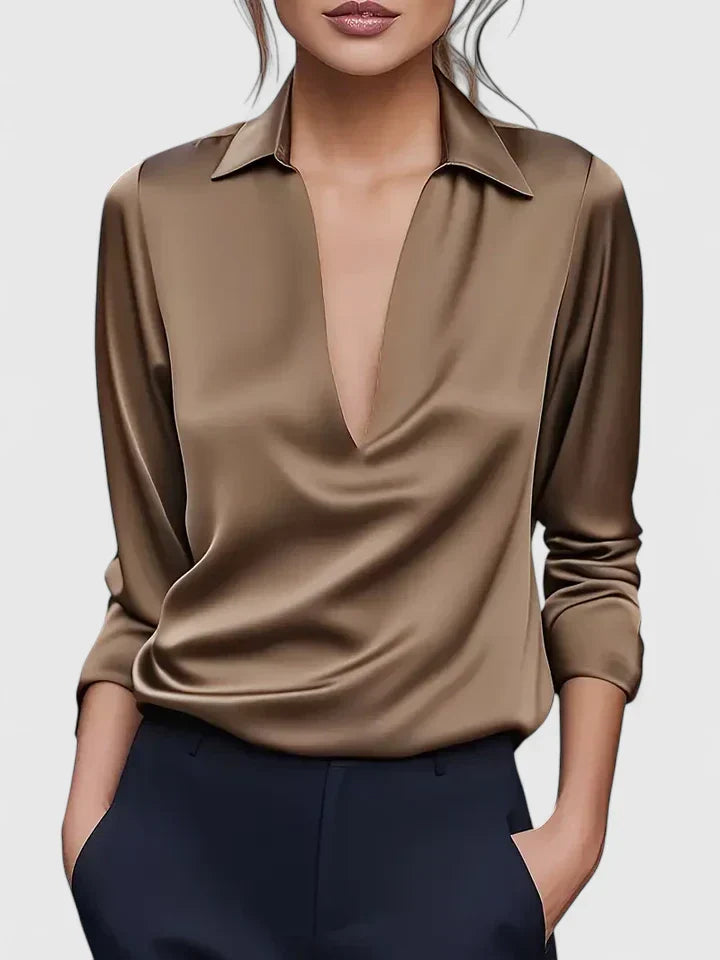 Persephone | Dames Blouse met Kraag en Lange Mouwen
