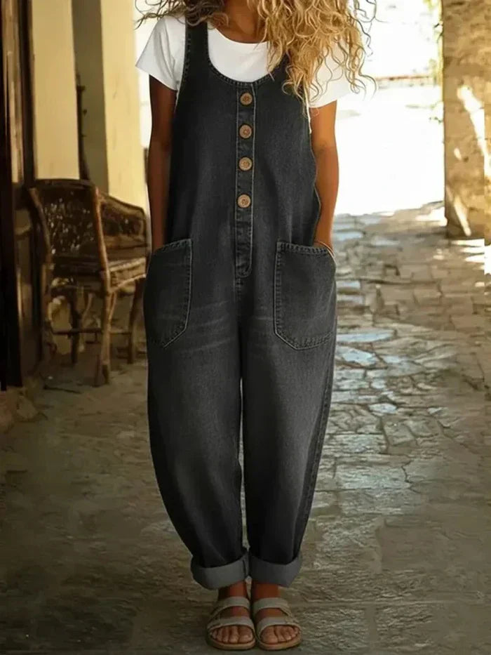 Willow | Dames Overalls Loose Fit Mouwloze Jumpsuit