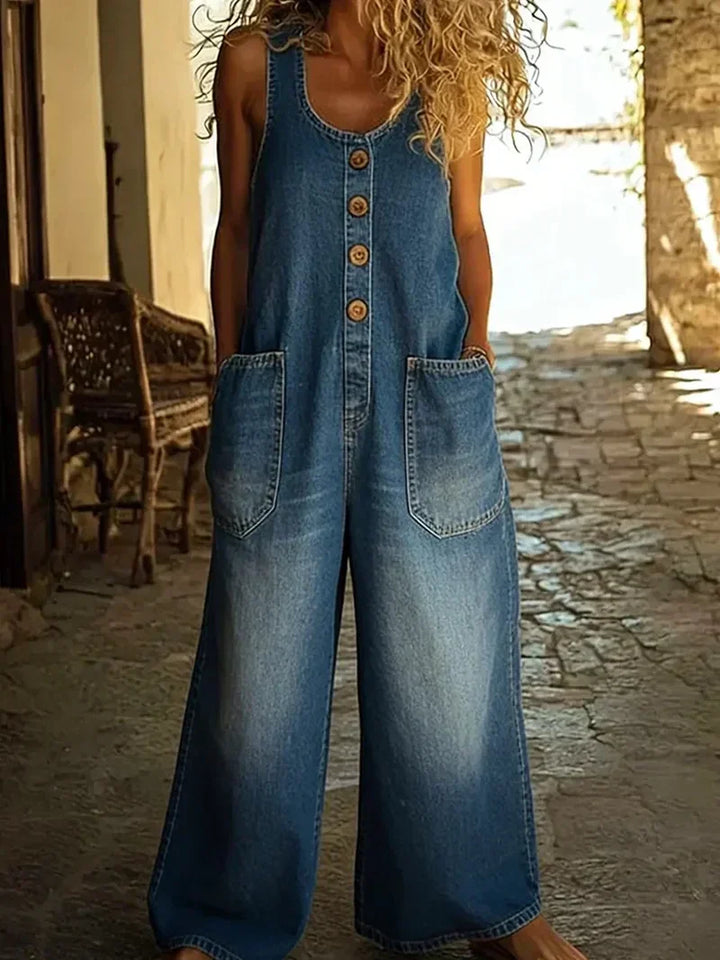 Willow | Dames Overalls Loose Fit Mouwloze Jumpsuit