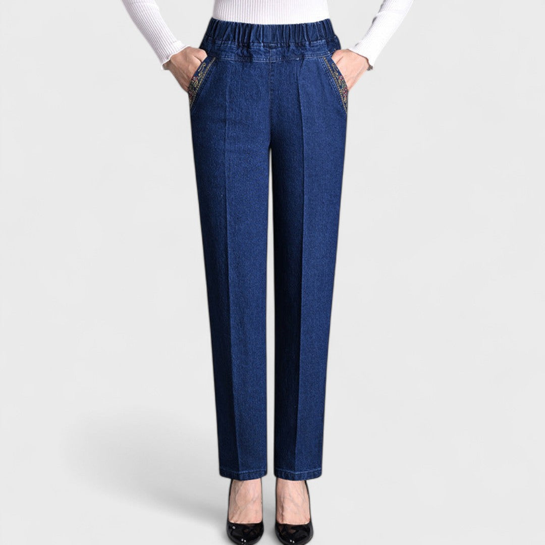 Marian™ | Dames Stretch Jeans met Zijzakken en Elastische Taille