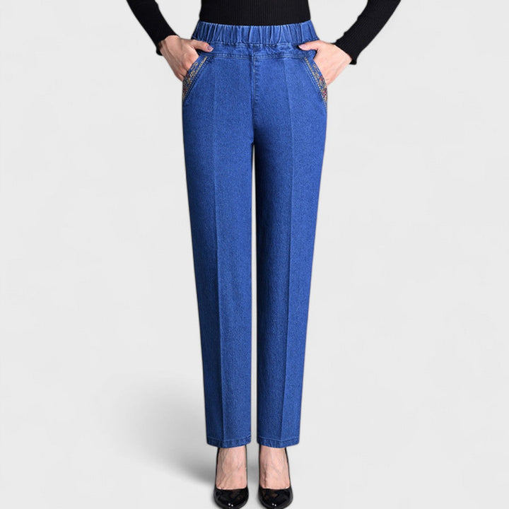 Marian™ | Dames Stretch Jeans met Zijzakken en Elastische Taille