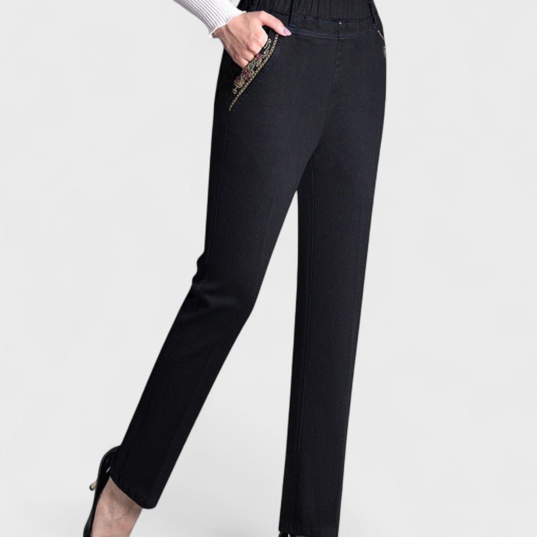 Marian™ | Dames Stretch Jeans met Zijzakken en Elastische Taille