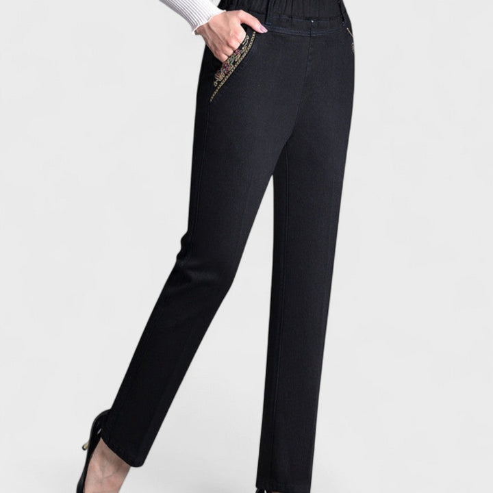 Marian™ | Dames Stretch Jeans met Zijzakken en Elastische Taille