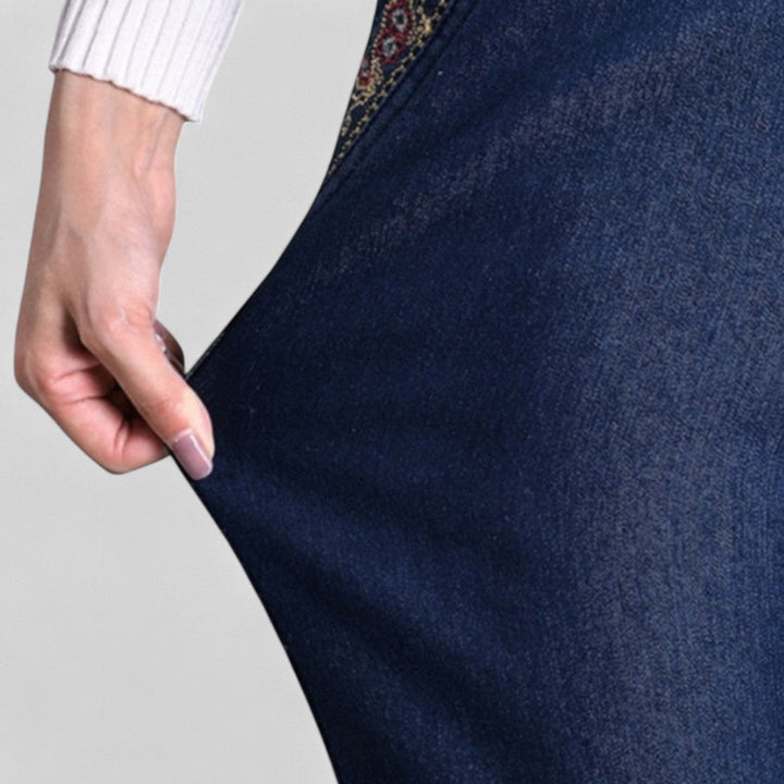 Marian™ | Dames Stretch Jeans met Zijzakken en Elastische Taille