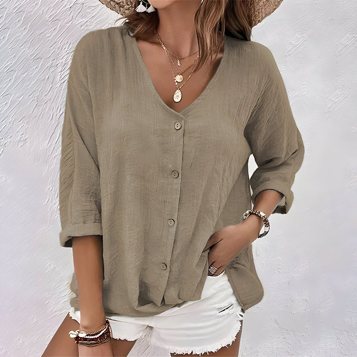 Marcia™ | Ontspannen Knop-Up Blouse