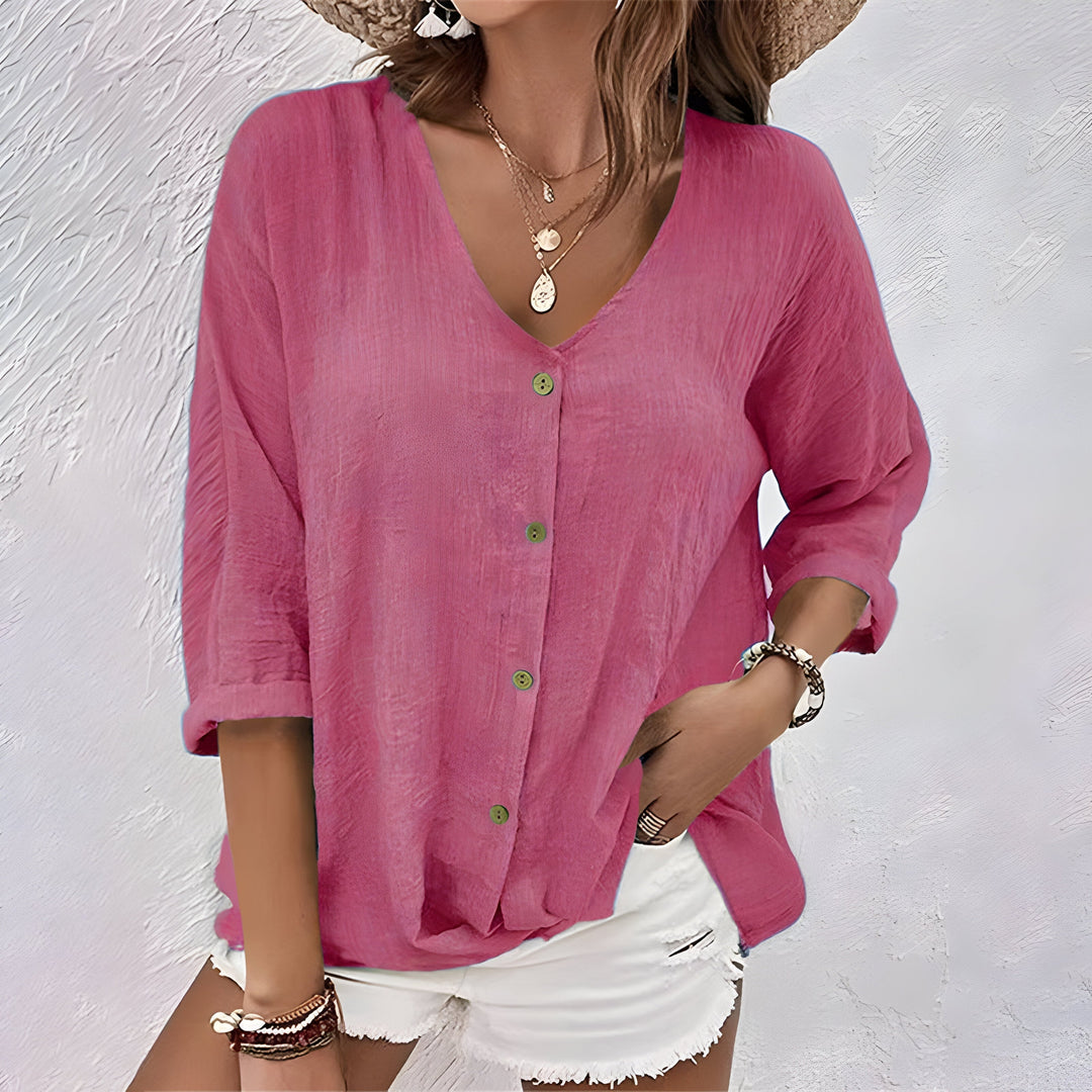 Marcia™ | Ontspannen Knop-Up Blouse