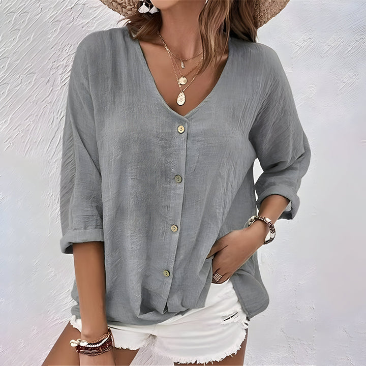 Marcia™ | Ontspannen Knop-Up Blouse