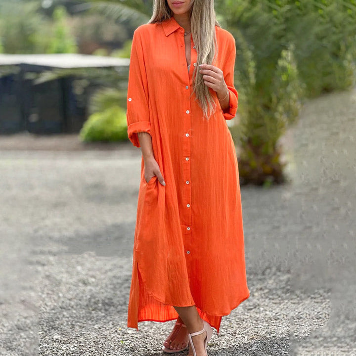 Brielle | Dames Casual Maxi Hemd Jurk