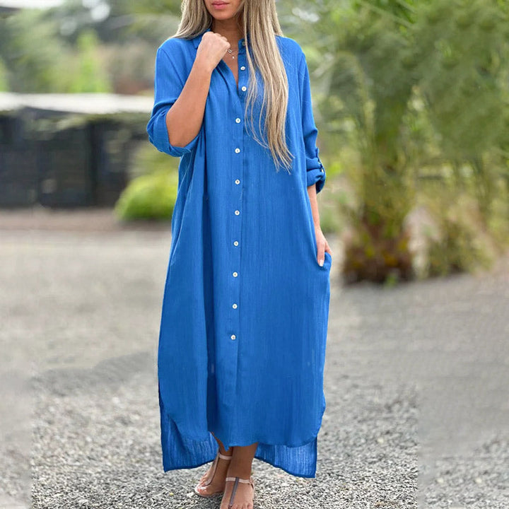 Brielle | Dames Casual Maxi Hemd Jurk