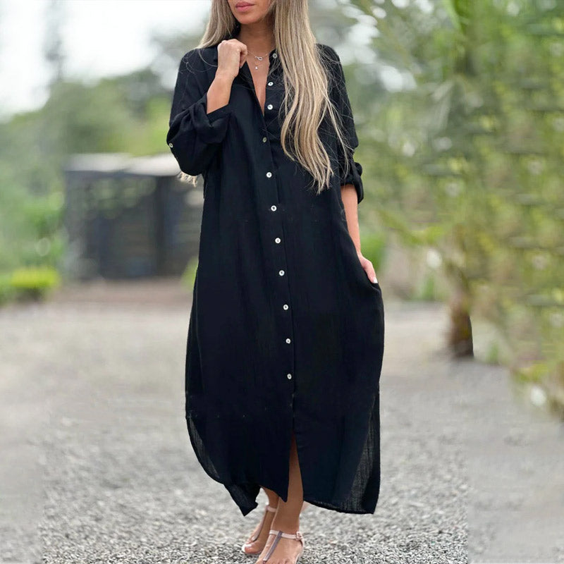 Brielle | Dames Casual Maxi Hemd Jurk