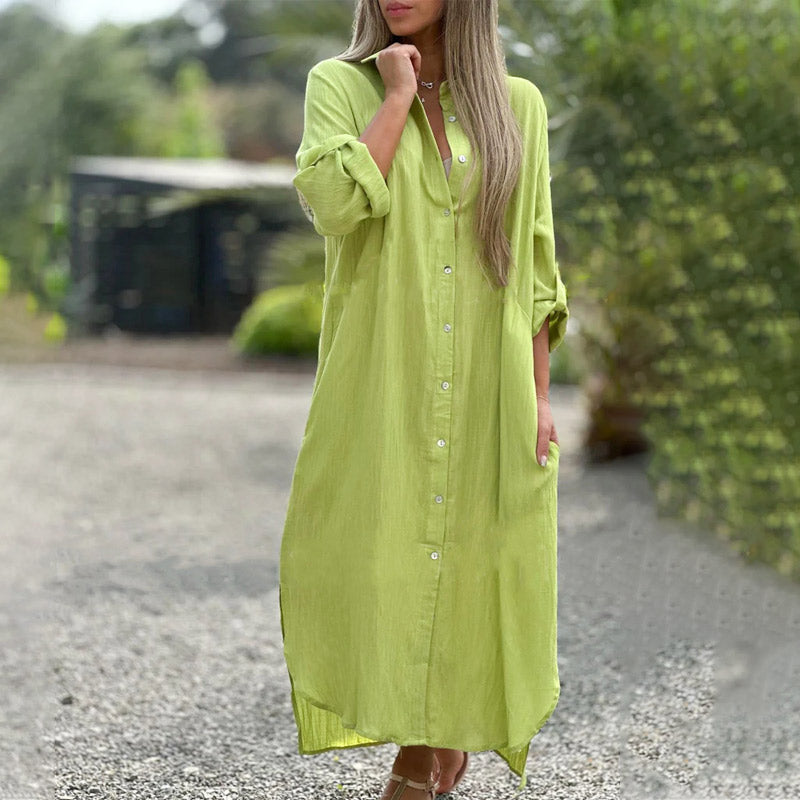 Brielle | Dames Casual Maxi Hemd Jurk