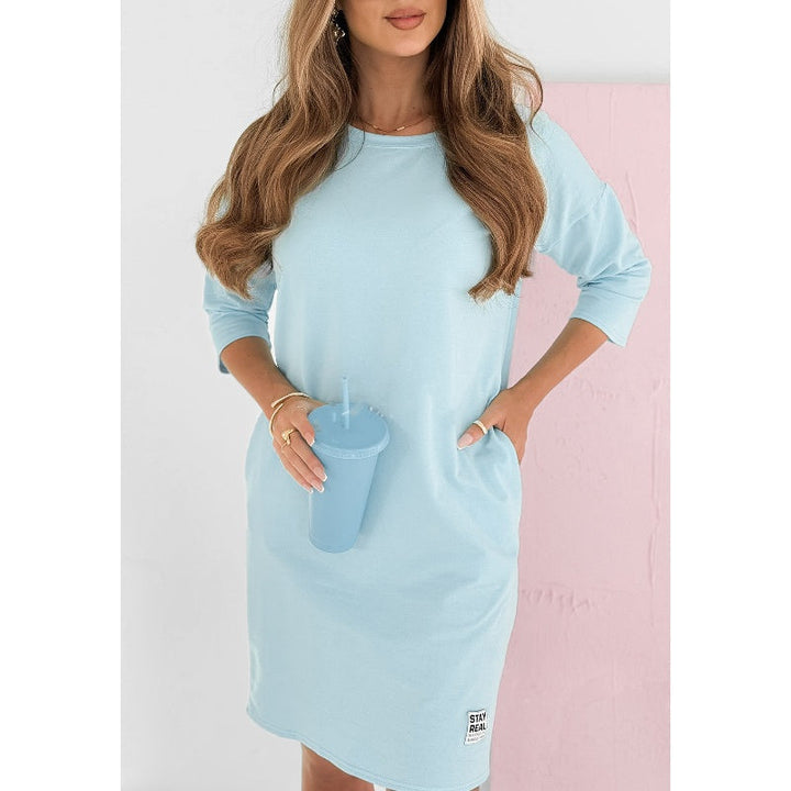 Skye | Vrouwen Casual Sweatshirt Jurk 3/4 Mouw Mini Jurk