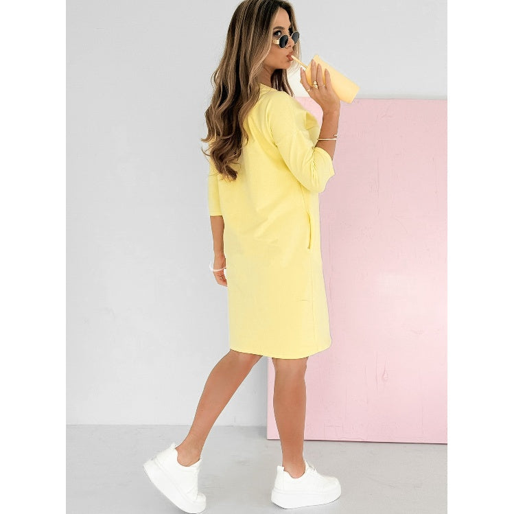 Skye | Vrouwen Casual Sweatshirt Jurk 3/4 Mouw Mini Jurk