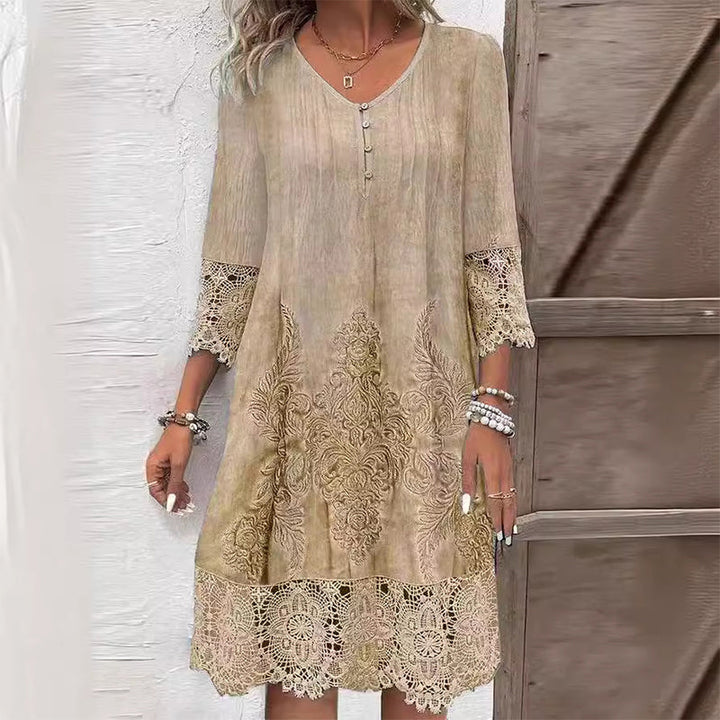 Jenna™ | Bloemen Midi Jurk