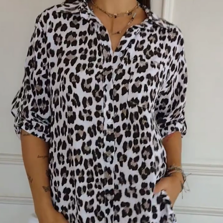 Charlene™ | Stijlvolle Luipaardprint Blouse