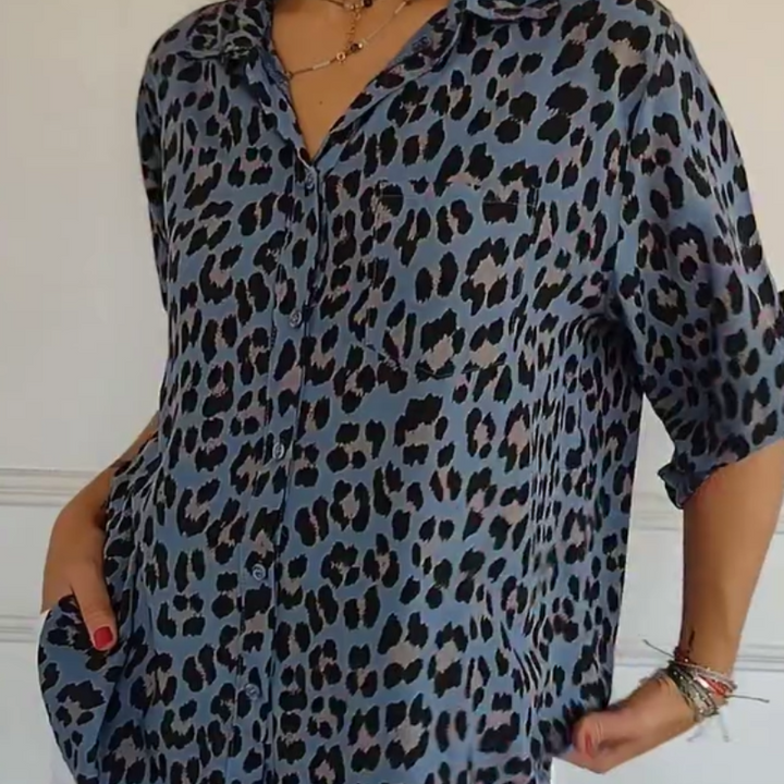Charlene™ | Stijlvolle Luipaardprint Blouse