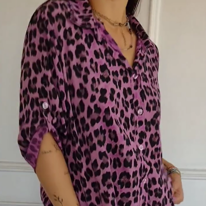 Charlene™ | Stijlvolle Luipaardprint Blouse