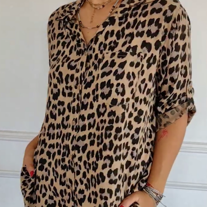 Charlene™ | Stijlvolle Luipaardprint Blouse
