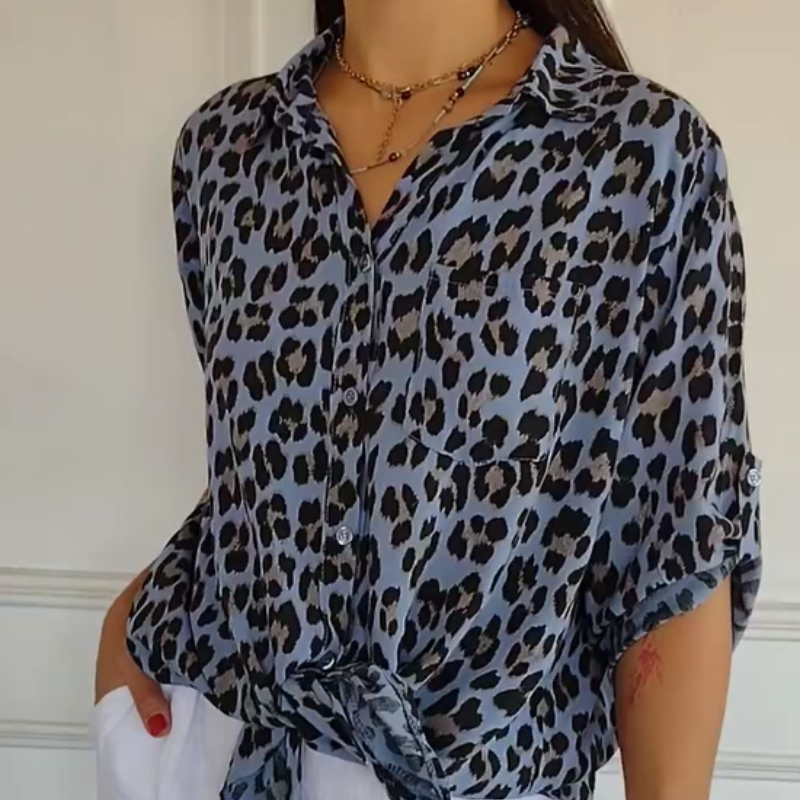 Charlene™ | Stijlvolle Luipaardprint Blouse