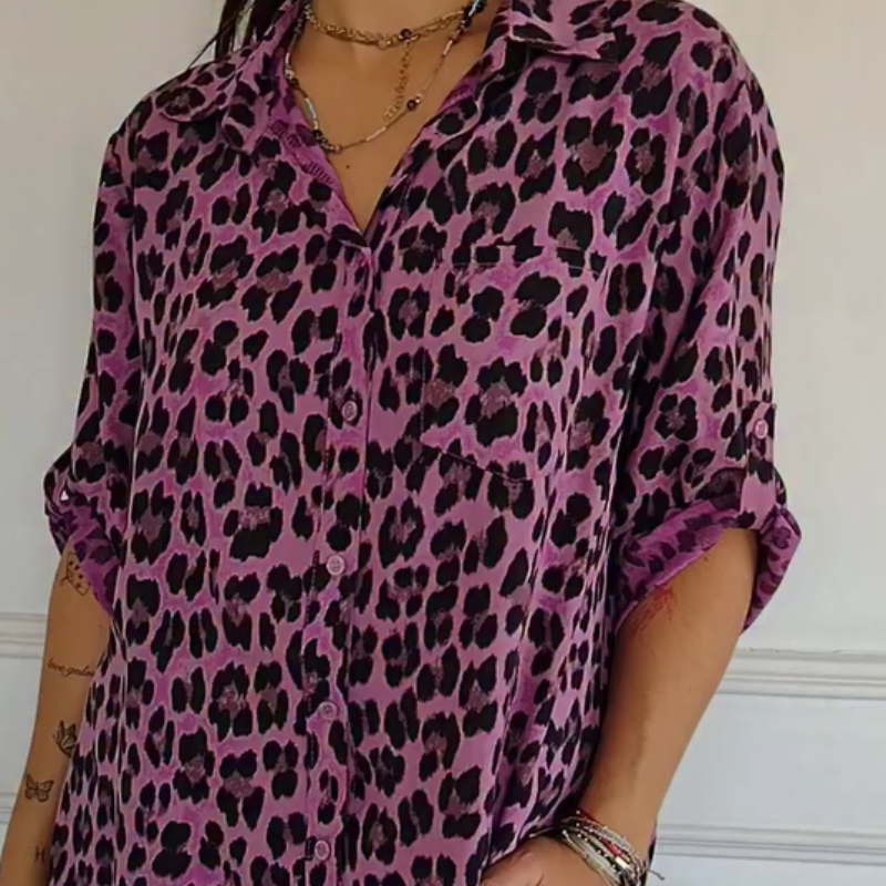 Charlene™ | Stijlvolle Luipaardprint Blouse