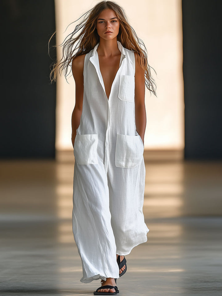 Tempest | Dames Mouwloze Wijde Pijpen Jumpsuit