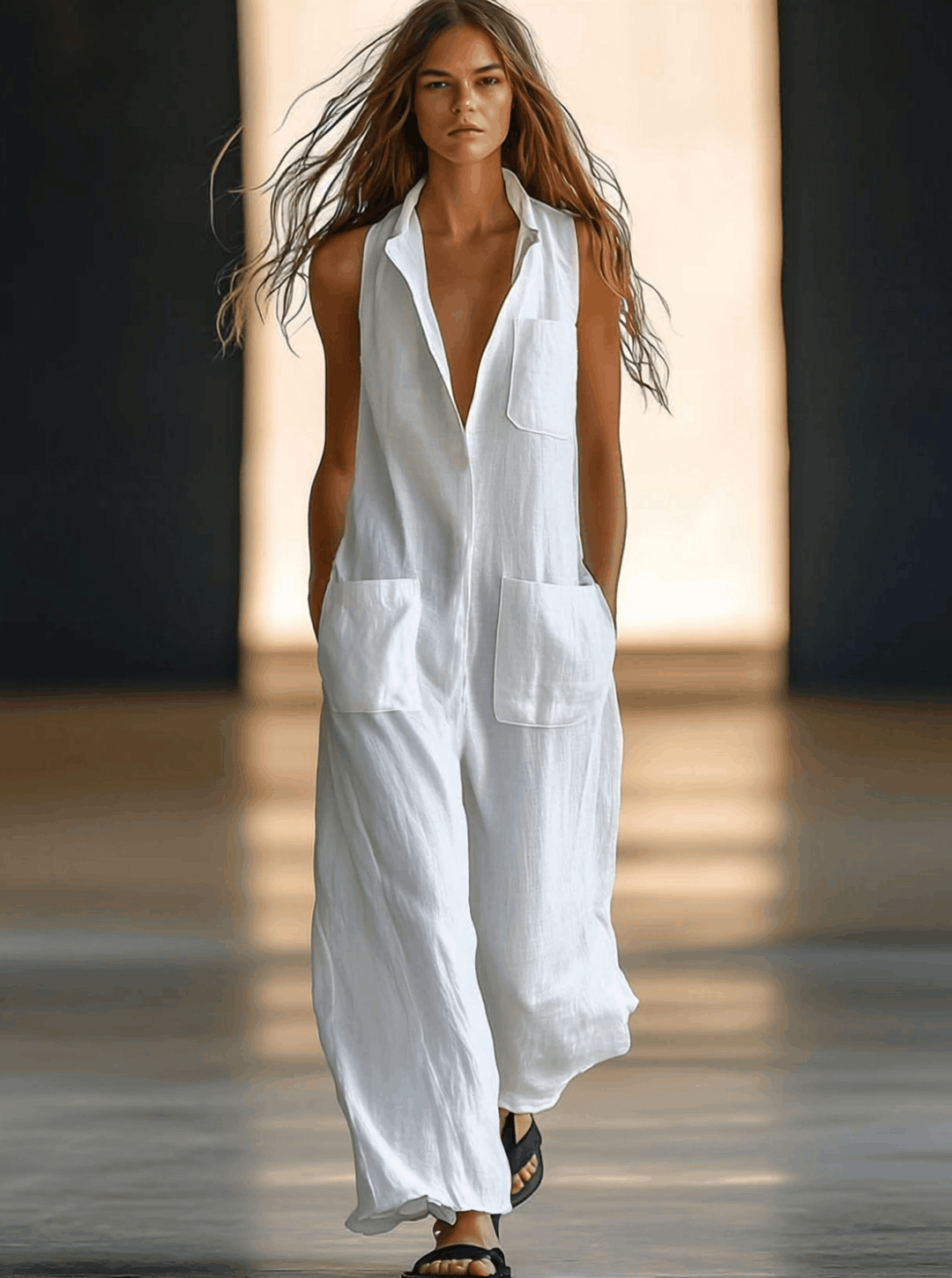 Tempest | Dames Mouwloze Wijde Pijpen Jumpsuit