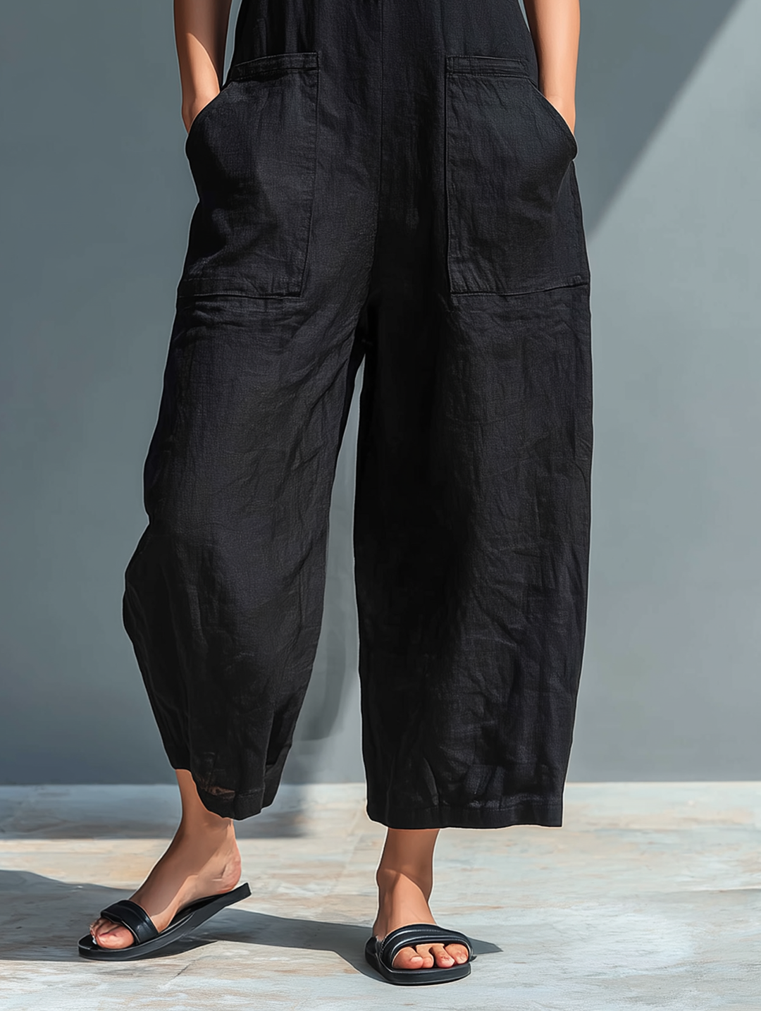 Thalia | Dames Mouwloze Jumpsuit met Mandarin Collar