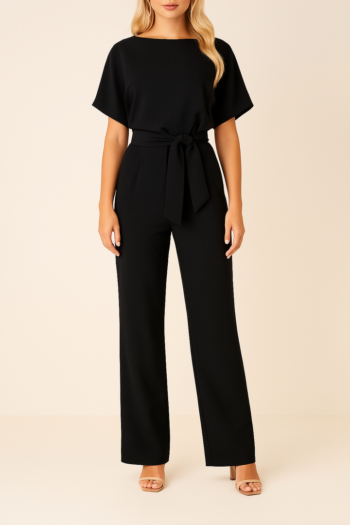 Thea | Dames Wide Leg Korte Mouw Jumpsuit