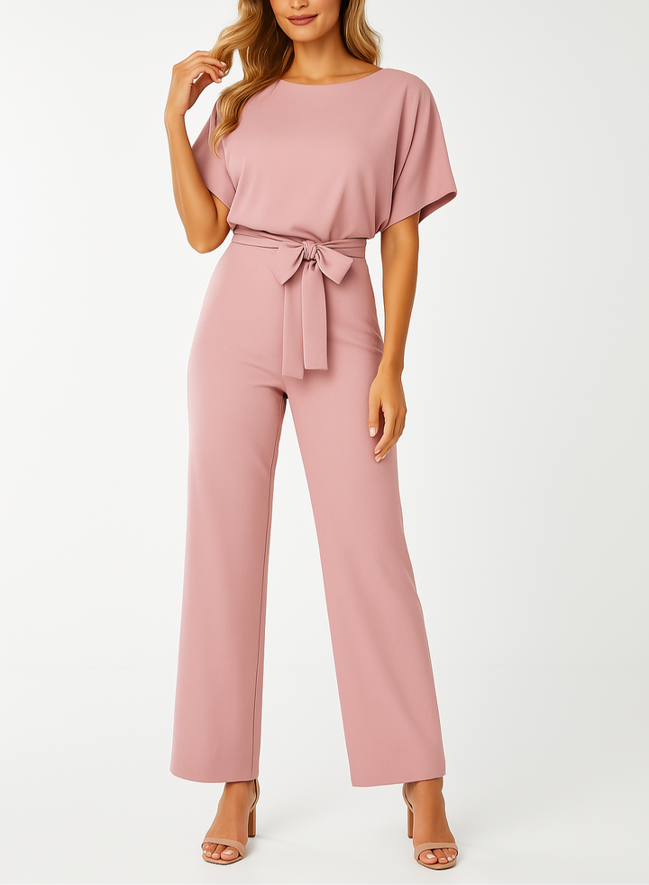 Thea | Dames Wide Leg Korte Mouw Jumpsuit