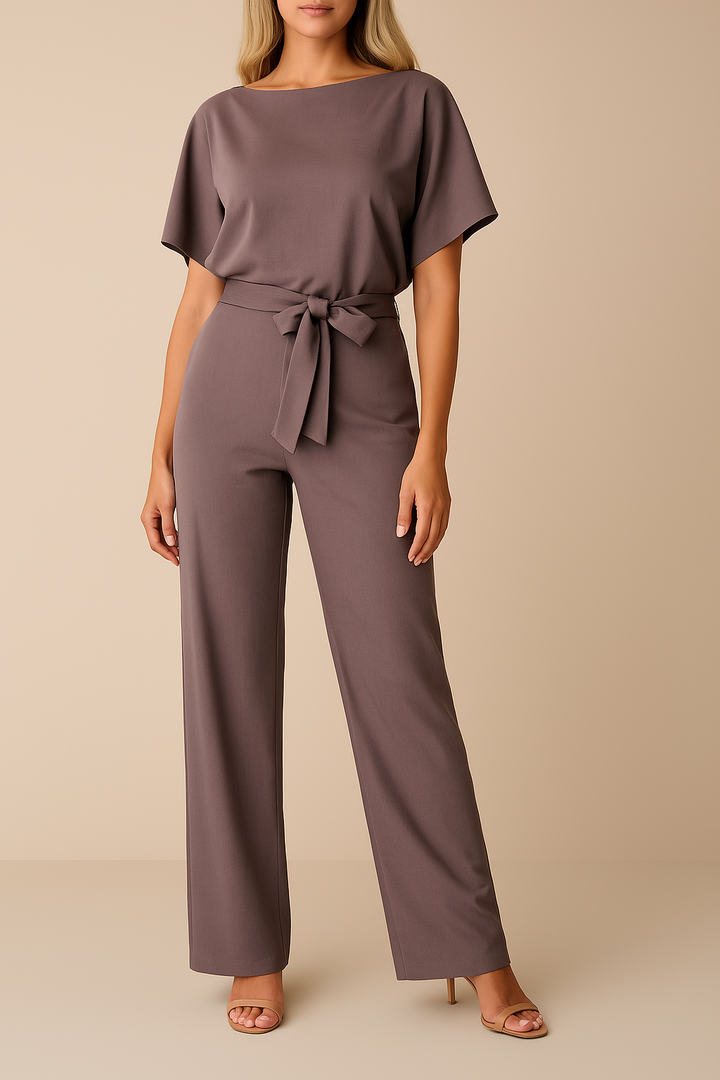 Thea | Dames Wide Leg Korte Mouw Jumpsuit