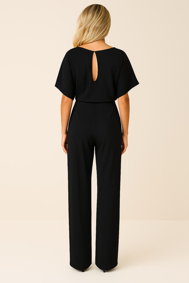 Thea | Dames Wide Leg Korte Mouw Jumpsuit