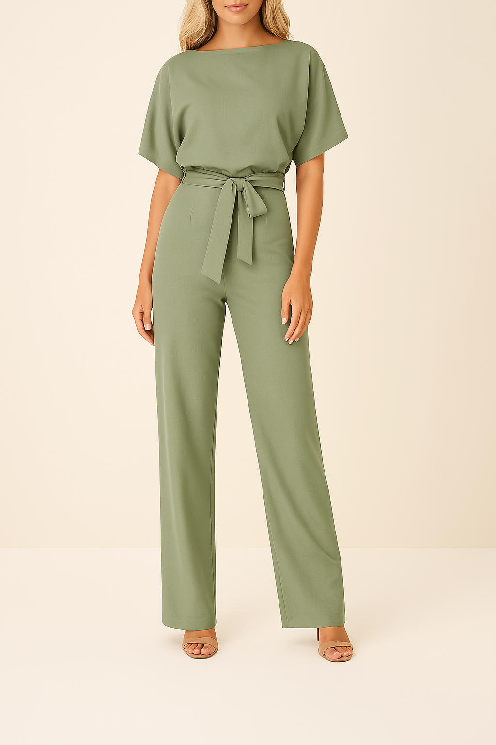 Thea | Dames Wide Leg Korte Mouw Jumpsuit