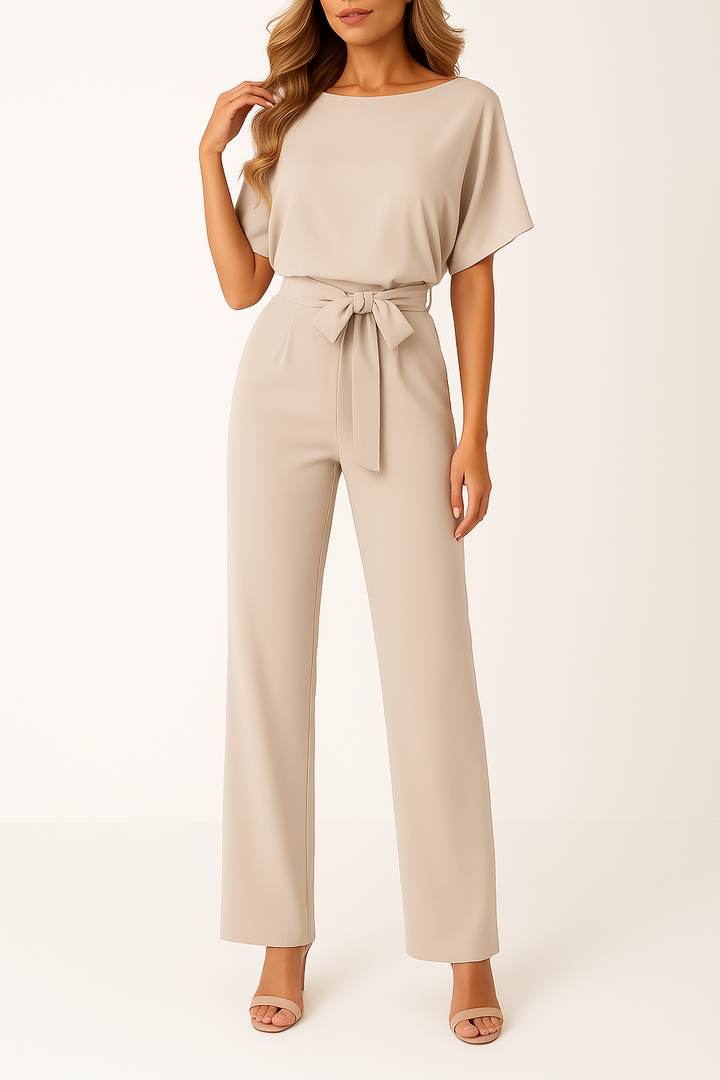 Thea | Dames Wide Leg Korte Mouw Jumpsuit