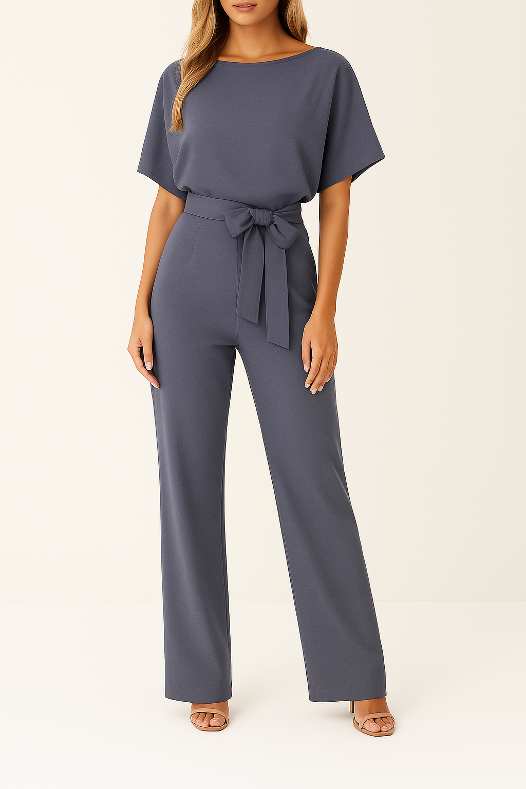 Thea | Dames Wide Leg Korte Mouw Jumpsuit