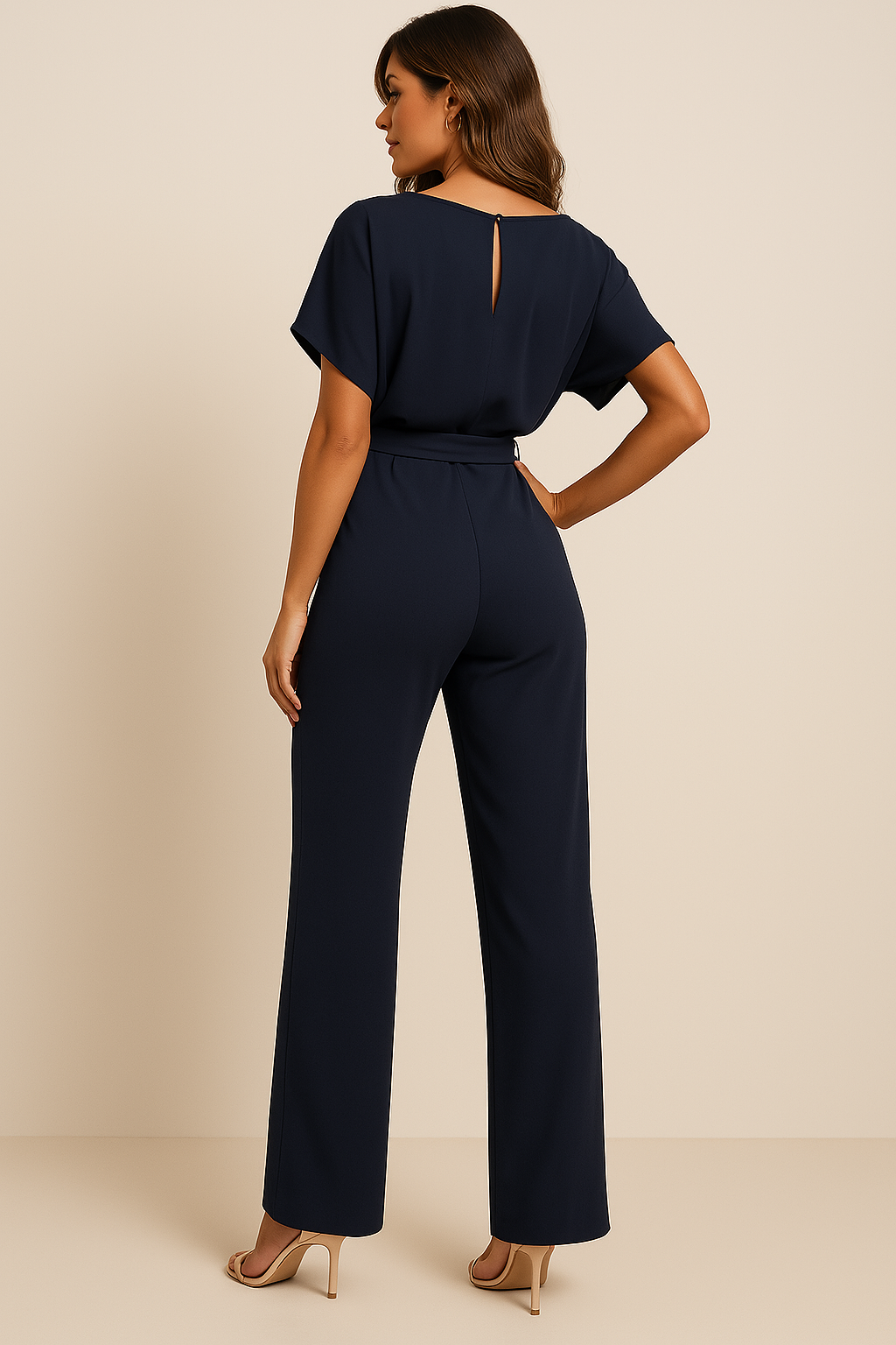 Thea | Dames Wide Leg Korte Mouw Jumpsuit