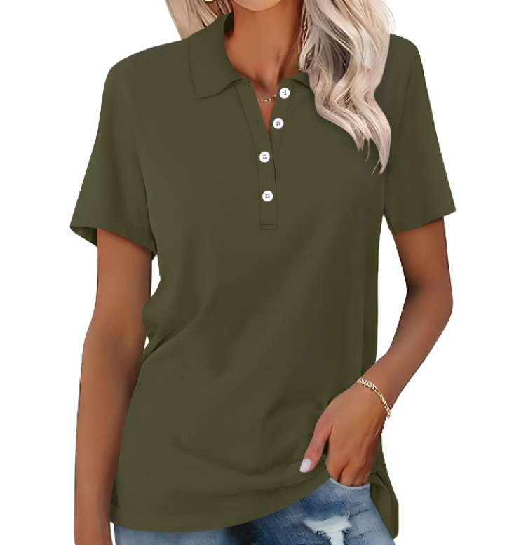 Thessalië | Dames Poloshirt met Kraag en Korte Mouwen