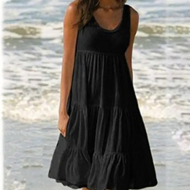 Jeanine™ | Effen Bodycon Jurk met Open Rug